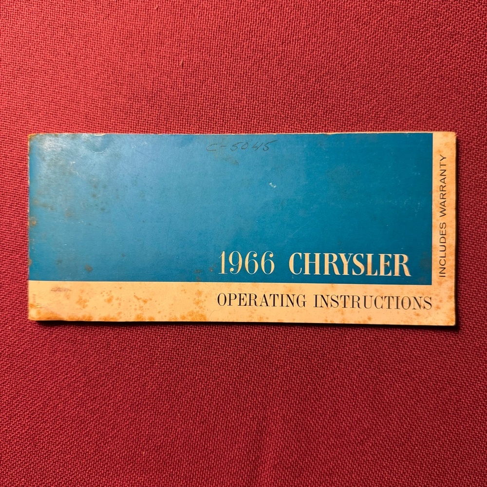 1966 Chrysler Operating Instructions Manual